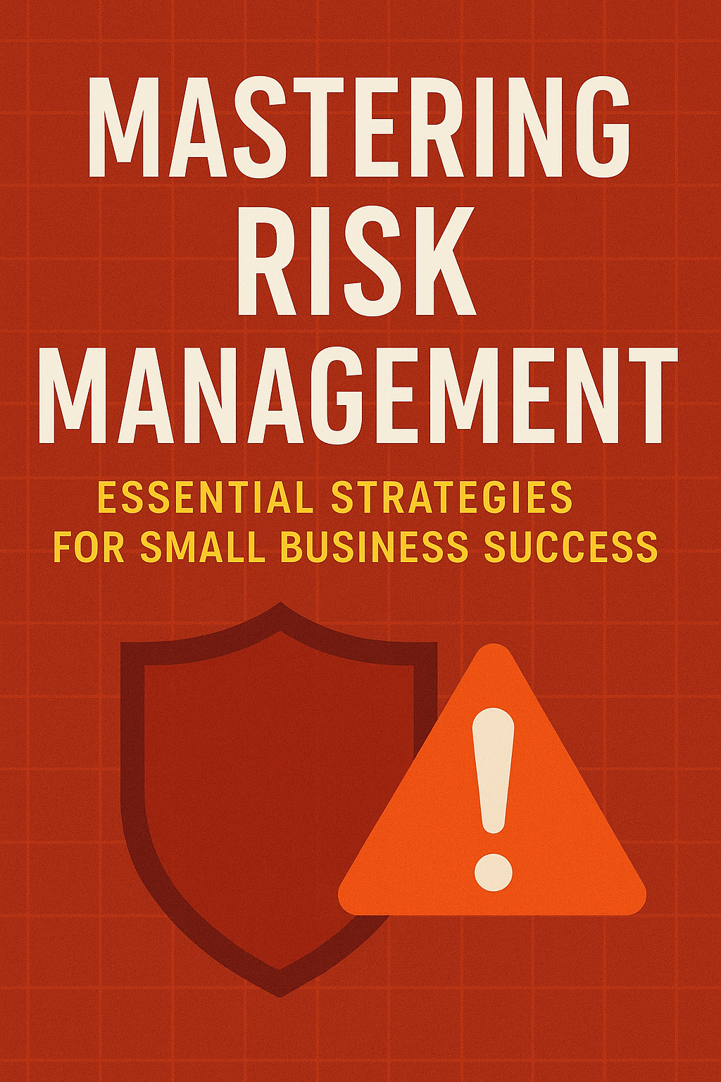 Risk management illustration showing shield and warning symbols representing essential strategies for small business protection and success
